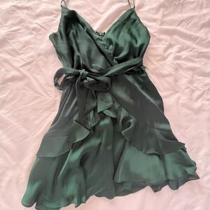 Elegant Green Wrap Dress
